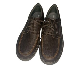 NWOB Clarks Men's Vanek Walk Brown Leather Business Casual Dress Shoes - Size 13